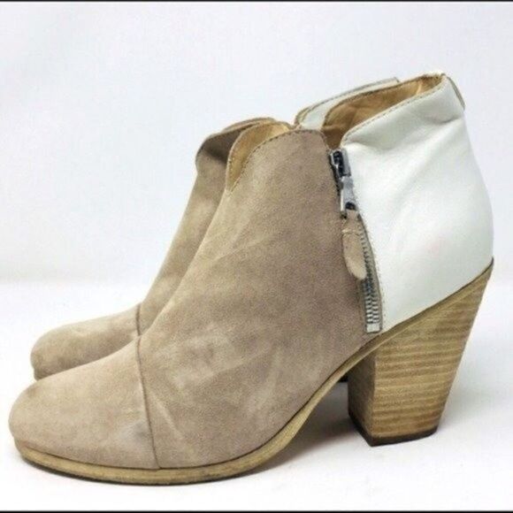 Rag & Bone womans Margot heeled boot 39.5 BoxI cream suede leather - Picture 6 of 6